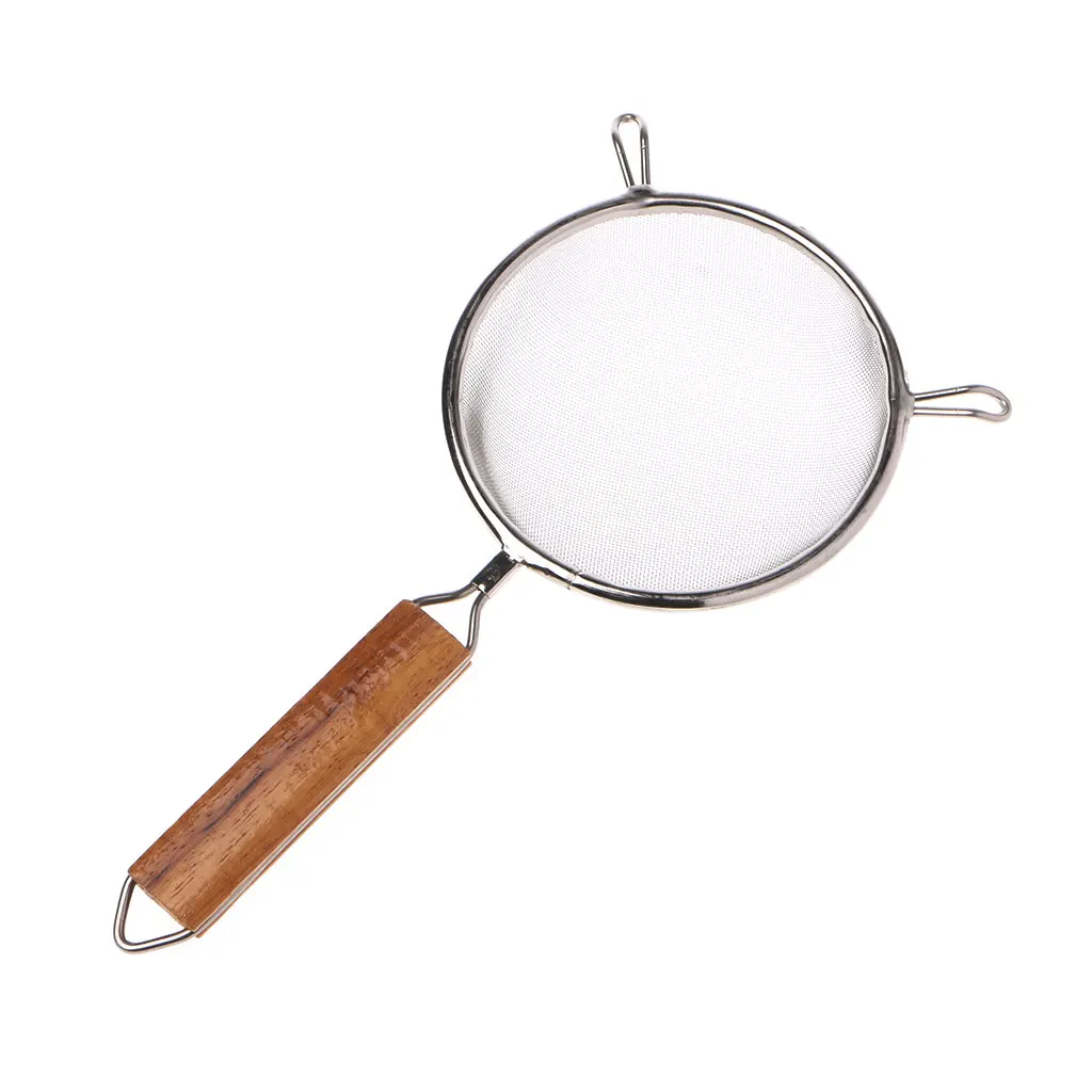 2020 новый двойной сетчатый фильтр из нержавеющей стали Дуршлаг Сито деревянная
