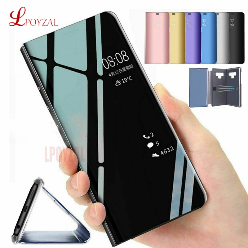 Умный зеркальный флип чехол для samsung Galaxy S10 S8 S9 плюс S10E S7 Edge Note 10 9 8 J7 J5 2017 A6 A8 J4 J6 A750