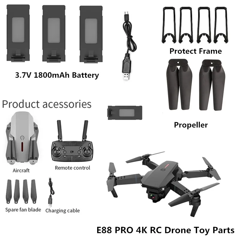 

Защитная рамка для аккумулятора E88 Pro 4K, 3,7 в, 1800 мА · ч