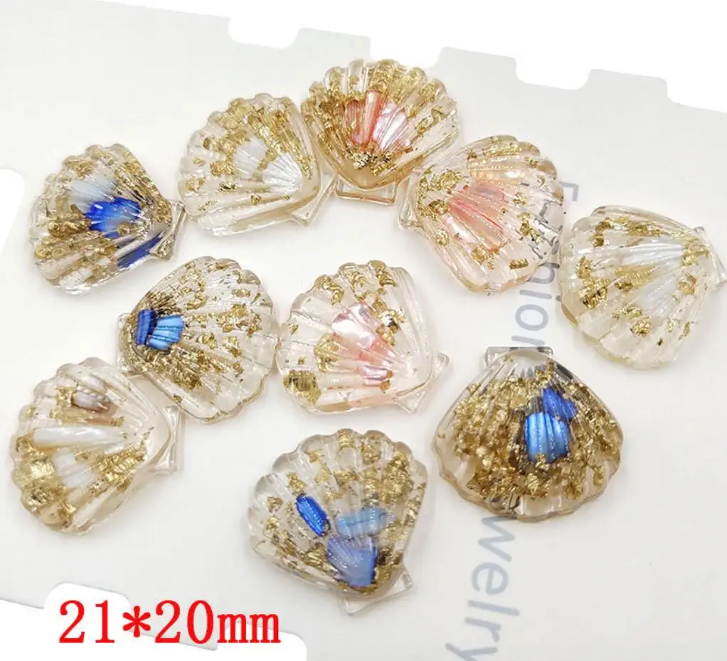 

Kawaii Resin Mixed Transparent Colored Stone Shells Flat Back Cabochon Crafts Clothing DIY Scrapbooking Accessories