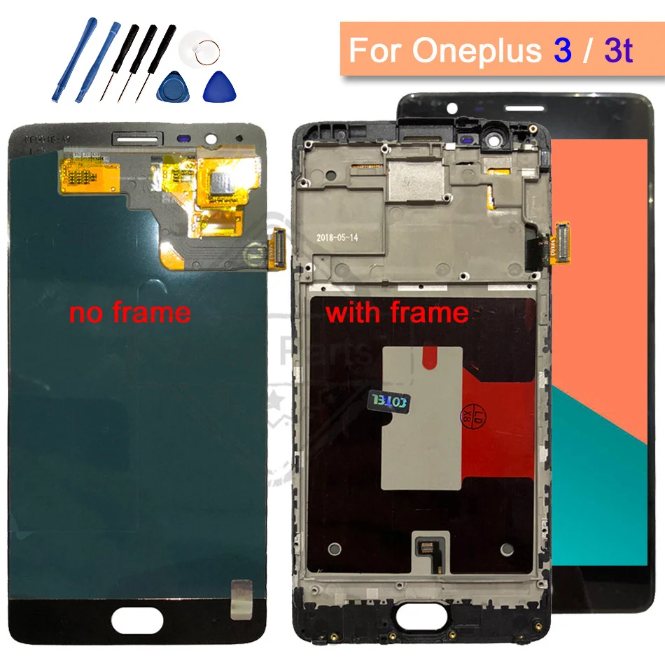 5 &quotOneplus 3 ЖК экран Oneplus three 3T дисплей протестированный с рамкой Замена для A3010 A3000