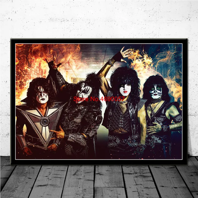5D полный сверло Алмазная вышивка крестиком на рисунке портрет рок группы &quotKiss&quot