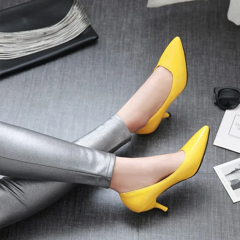 Женские туфли-лодочки с острым носком на тонком высоком каблуке | Обувь