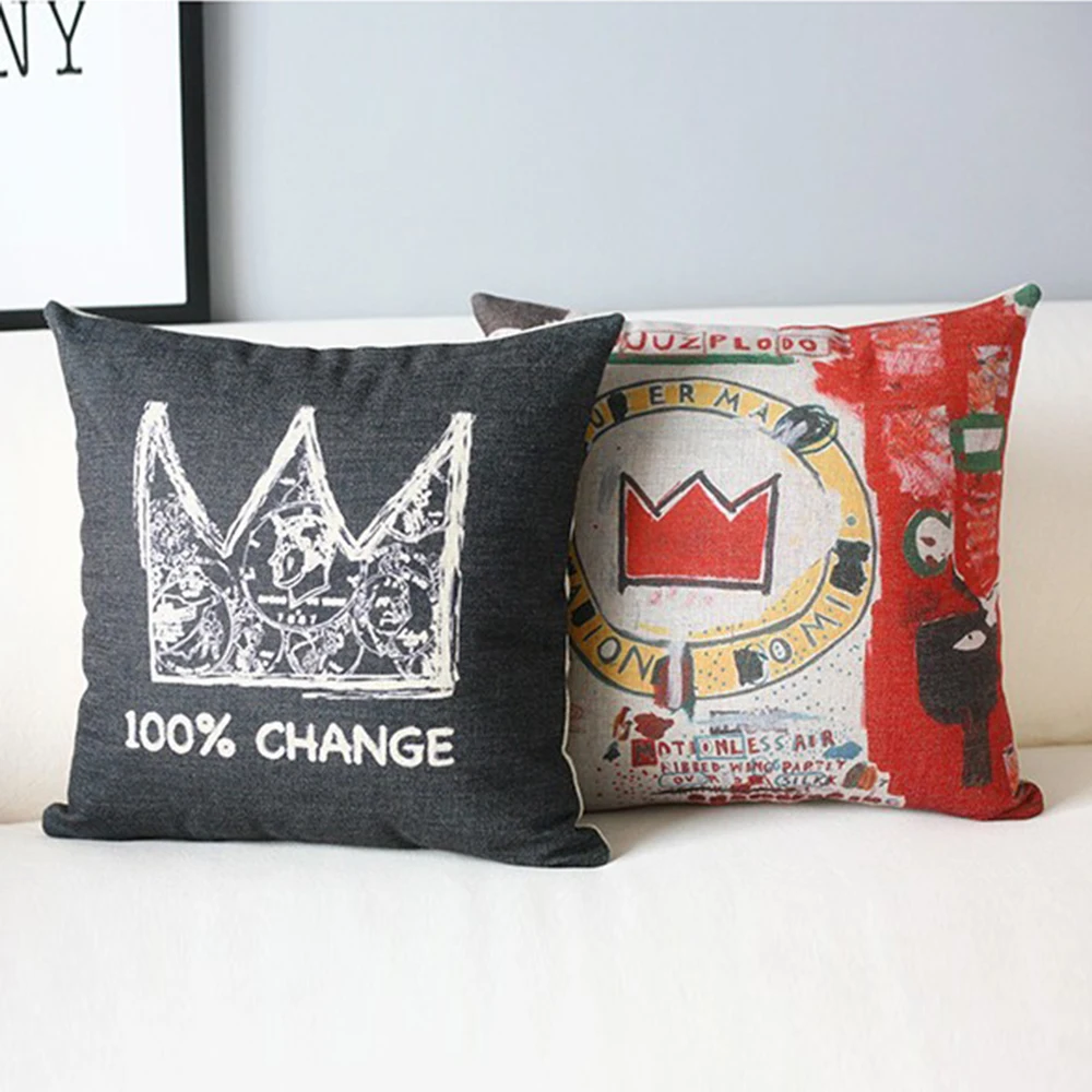 45 см Баския Подушка с граффити крышка декоративное хлопковое белье Наволочка