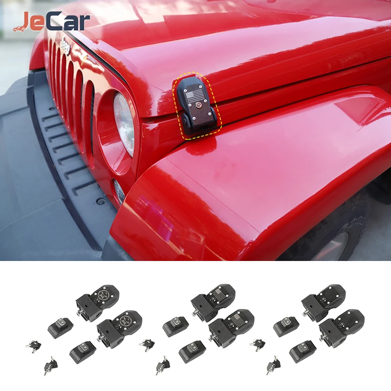 

Замки капота для Wrangler JK Автомобильная вытяжка капота двигателя с защелкой замок для Jeep Wrangler JK 2007-2017 внешние аксессуары