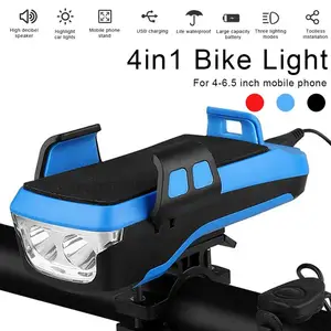 4 modes bicycle light cycling phone holder bike headlight mobile phone bracket usb rechargeable bicycle holder front lamp free global shipping