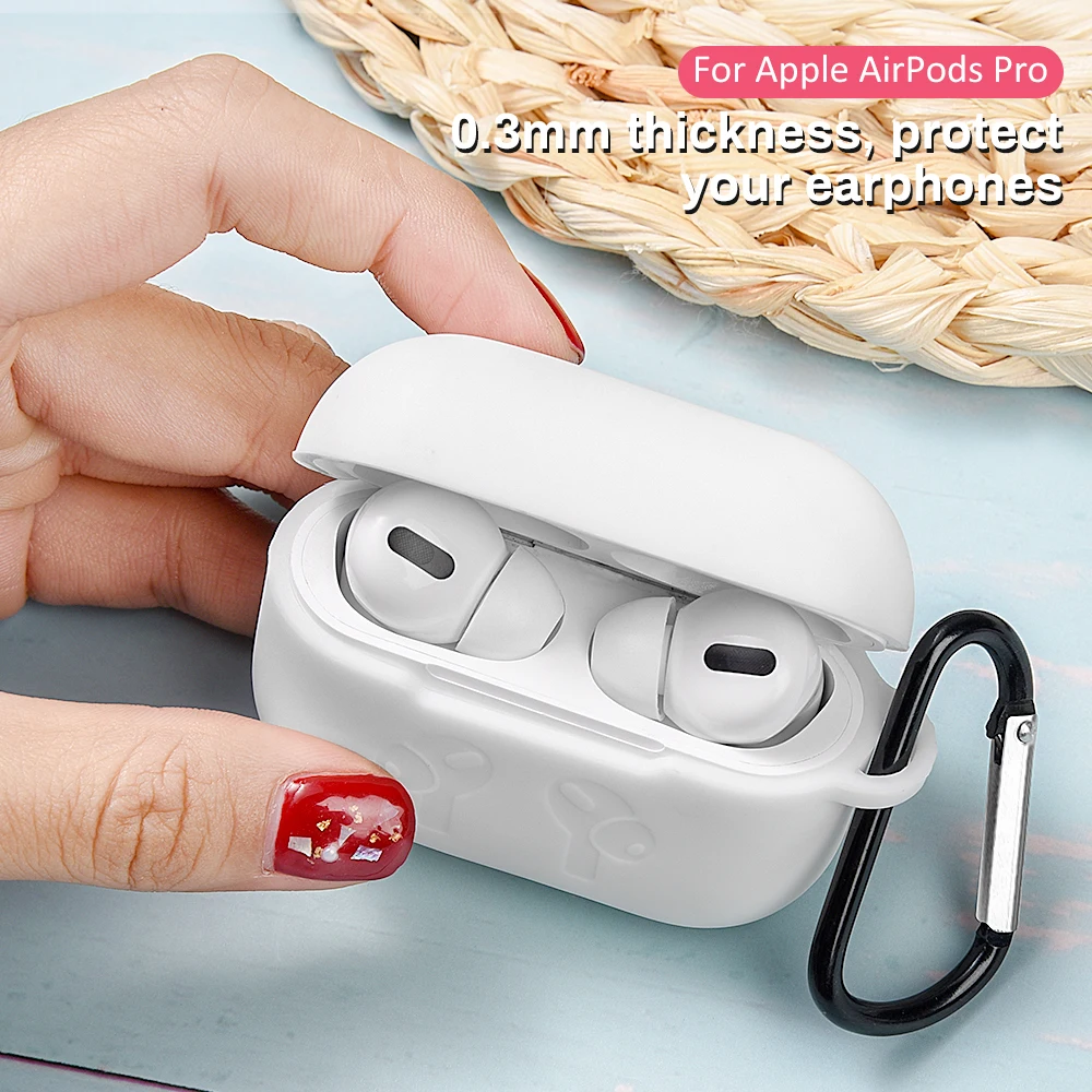 

Silicone Cases Wireless Bluetooth for Air pods Pro Thicker printing Groove Earphone Case for Apple Airpods Pro Soft Headset Case