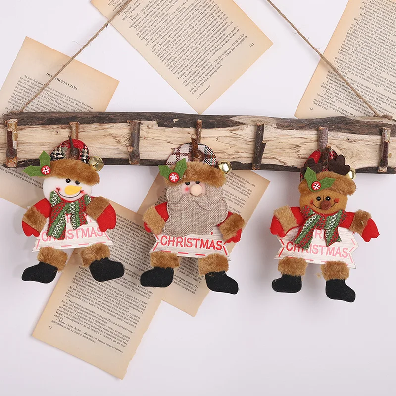 Новогодняя натуральная ткань Рождественская елка орнамент деревянные висячие