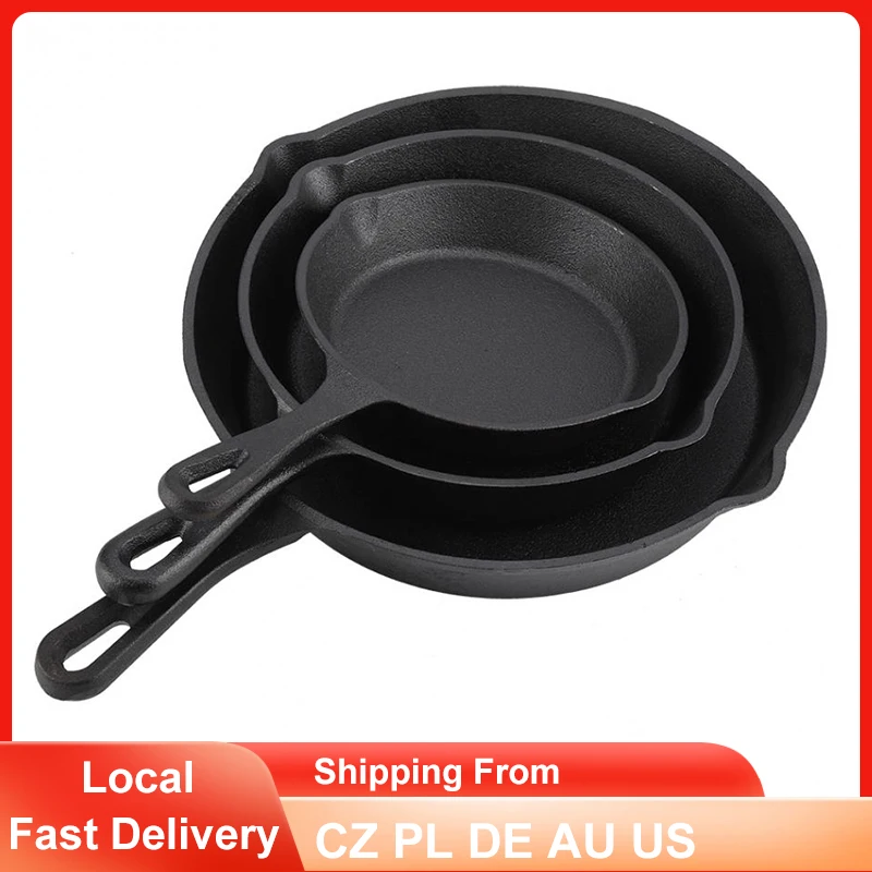 Чугунные сковородки 3 шт./компл. 16 см 20 25 посуда кастрюли бытовые кухонные
