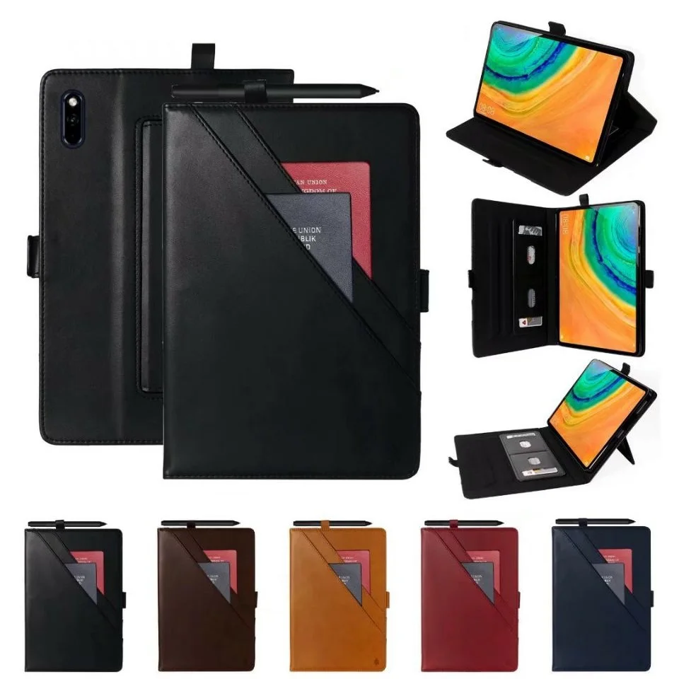 

Flip Tablet Protect Case For Huawei Matepad Pro 10.4 PU Leather Smart Sleep/Wake Up Business Stand Cover+Pen Holder EEMIA