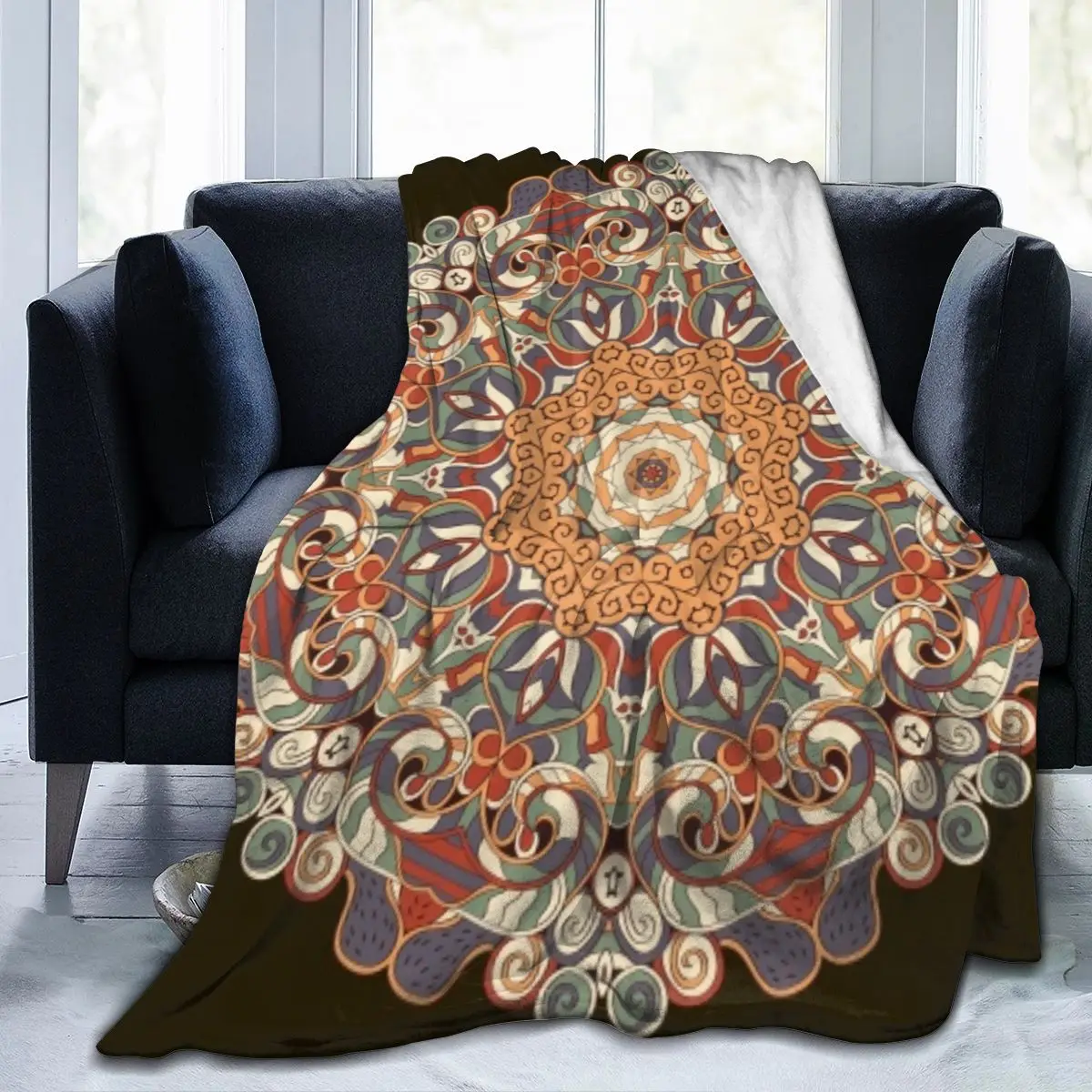 

Lotus Flower Mandala Bohemian New Age Tie Dye Soft Cozy Fleece Blanket Dropship Wholesale Family Winter Flannel Throw Homedecor