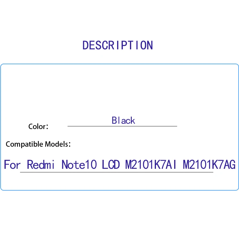 

Original for Xiaomi Redmi Note 10 LCD With Touch Screen Digitizer For Redmi Note10 lcd M2101K7AI, M2101K7AG LCD Display
