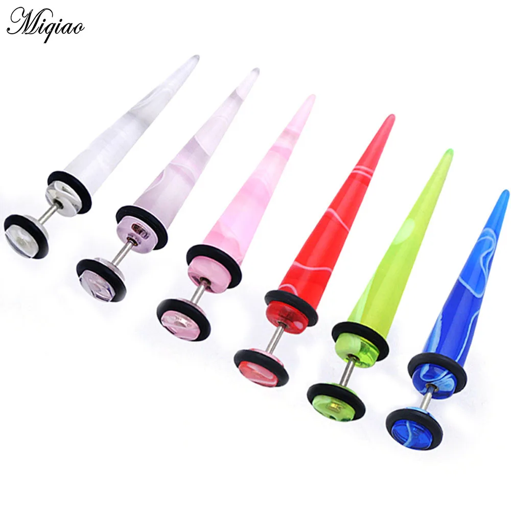

Miqiao 2 Pcs Hot Selling European and American Alternative Human Body Piercing Jewelry Acrylic Sharp Cone Ear Pinna