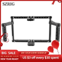 szrig simple monitor cage kit 172mm in height for 7 10 on camera monitor with adjustable cheese handgrips