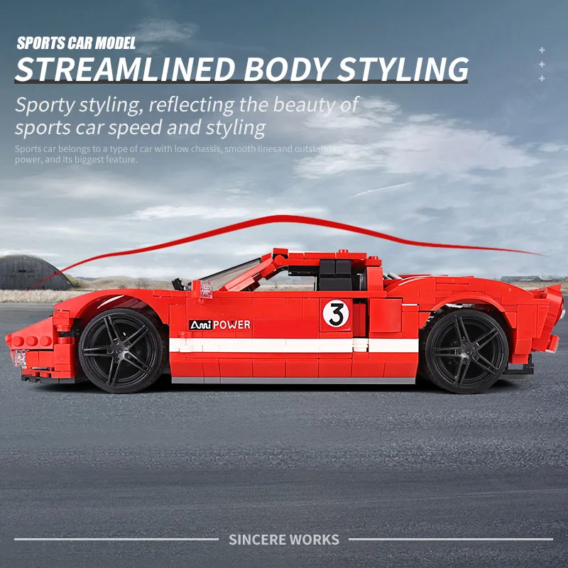 

MOULD KING MOC Car Toys Red GT Super Racing Car Model Building Blocks Assemble Bricks Kids DIY Toys Birthday Gifts