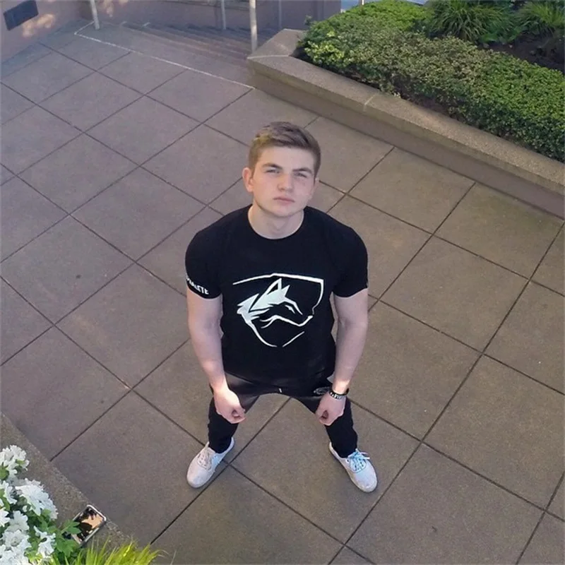 Футболка мужская Спортивная хлопок короткий рукав приталенная Повседневная