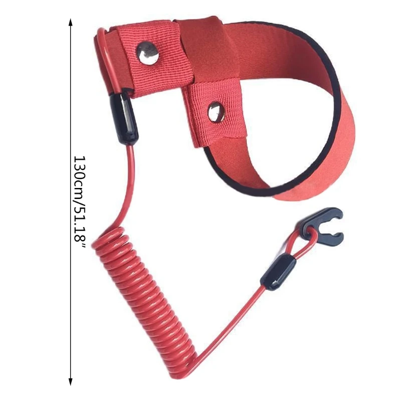 

50LC Universal Boat Engine Emergency Stop Tether Cord 2Pcs Stop Kill Safety Lanyards Marine Fall Arrest Equipment
