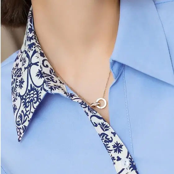 

2019 New Summer Fashion Women Patchwork shirt OL Formal short sleeve slim chiffon blouses Office ladies temperament work