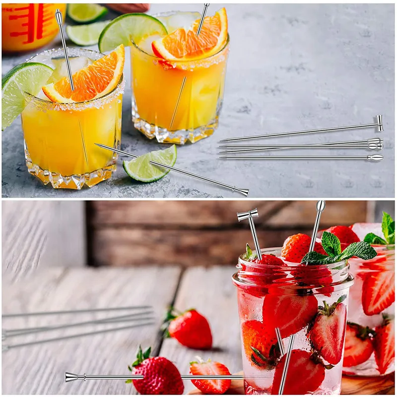 Палочки для коктейлей 20 шт. коктейльных зубочисток мартини из нержавеющей стали