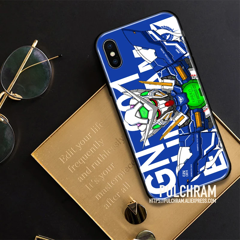 Стеклянный Мягкий силиконовый чехол для телефона RX-0 UNICORN GUNDAM IPhone SE 6s 7 8 Plus X XR XS 11 12