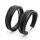 Новый дизайн, многослойный Плетеный браслет ZOSHI из натуральной кожи ручной работы для мужчин, модные браслеты из нержавеющей стали, подарки