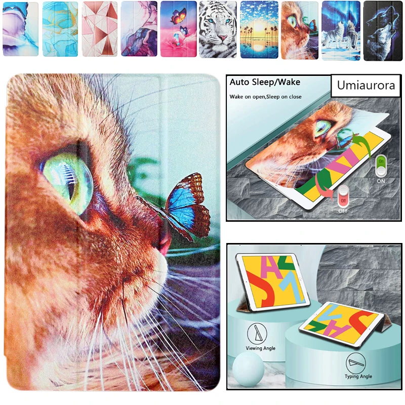 

Case For iPad Air 2 3 Mini 5 7th 8th 10.2 10.5 2019 9.7 2018 2017 Pro 11 2021 Air 4 10.9 2020 Pu Leather Smart Tablet Cover Case