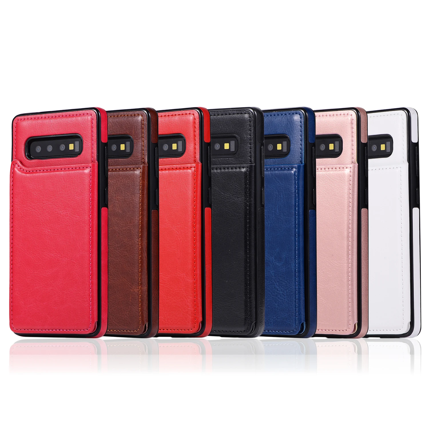 

Wallet Back Case for Galaxy Note 10 8 9 S10 S8 S9 Plus S10e Slim Cover Flip Pu Leather Card Slots Bracket Magnetic Phone Fundas