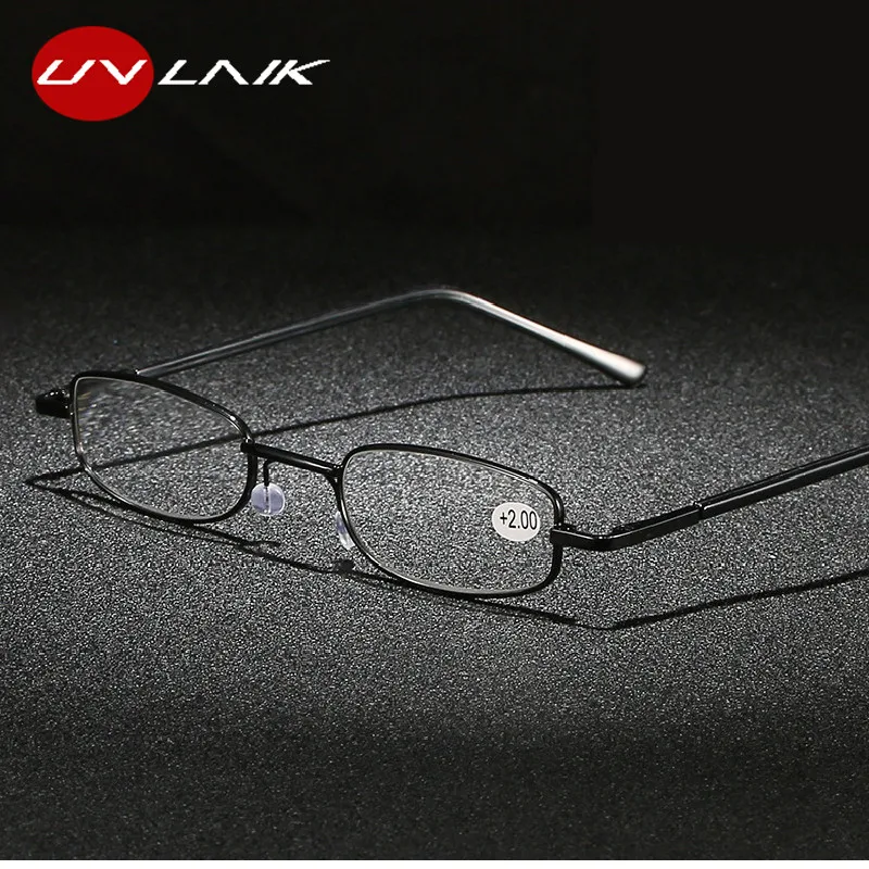 

UVLAIK 1.5 2.0 2.5 Reading Glasses Women Men Portable Mini Hyperopia Glasses Metal Presbyopia with diopters small case