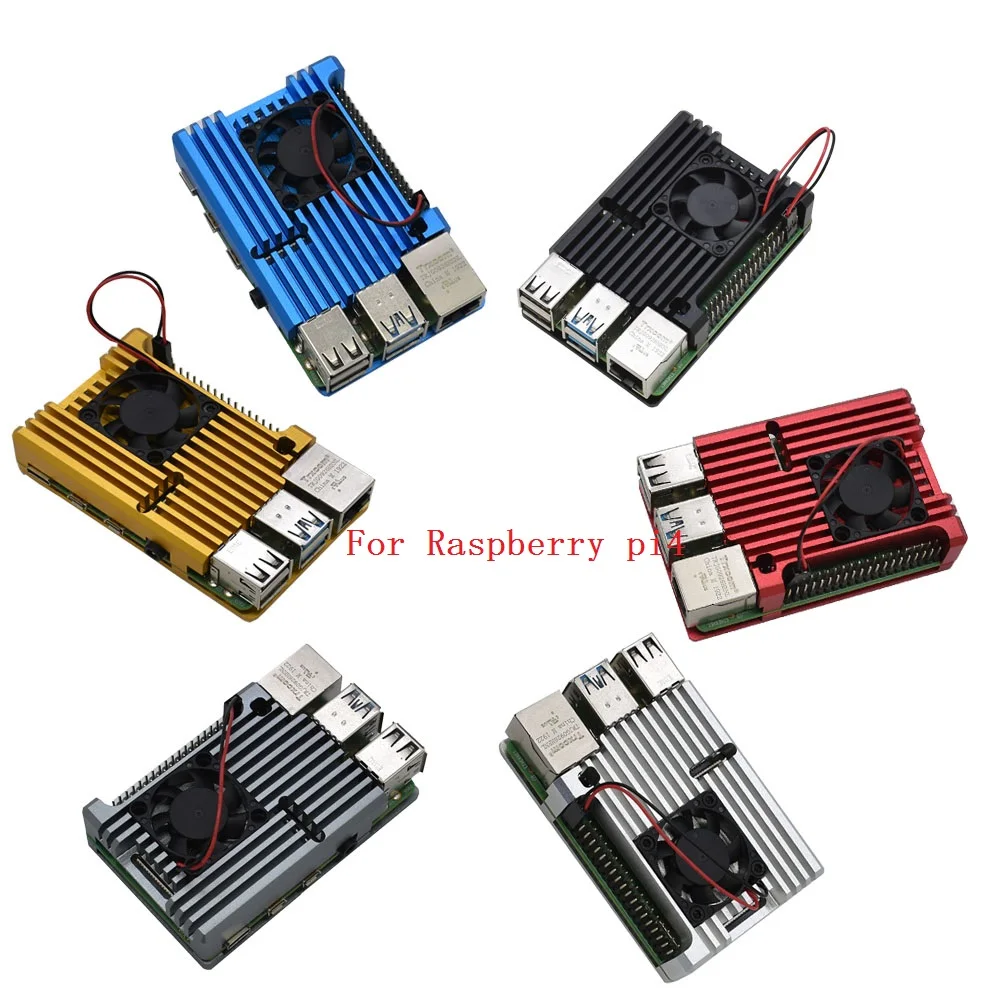 

Чехол из алюминиевого сплава, металлический корпус, защитный корпус с охлаждающим вентилятором для Raspberry Pi 4