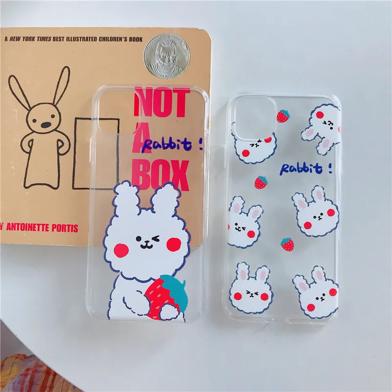 Чехол для iPhone 6 6s 7 8 Plus X XR XS Max прозрачный мягкий чехол телефона с милым рисунком