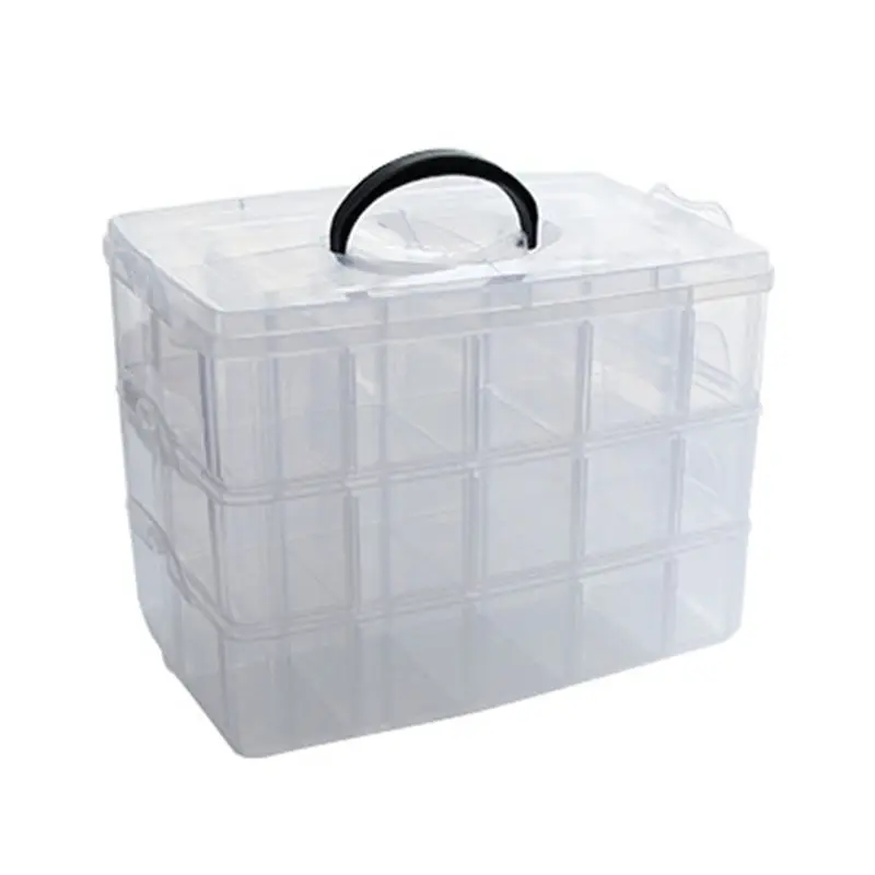 

Clear Storage Box Stationery Organizer Cosmetics Tape Art Supplies Case Holder