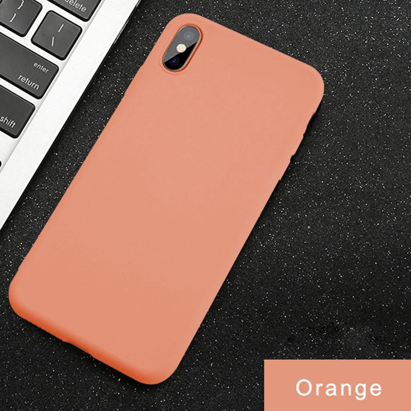 orange Роскошный тонкий мягкий официальный силиконовый чехол для iphone 7 8 6S 6 Plus X XS 11 Pro Чехол для MAX XR для Apple iphone X 10 чехол Coque - Цвет: orange