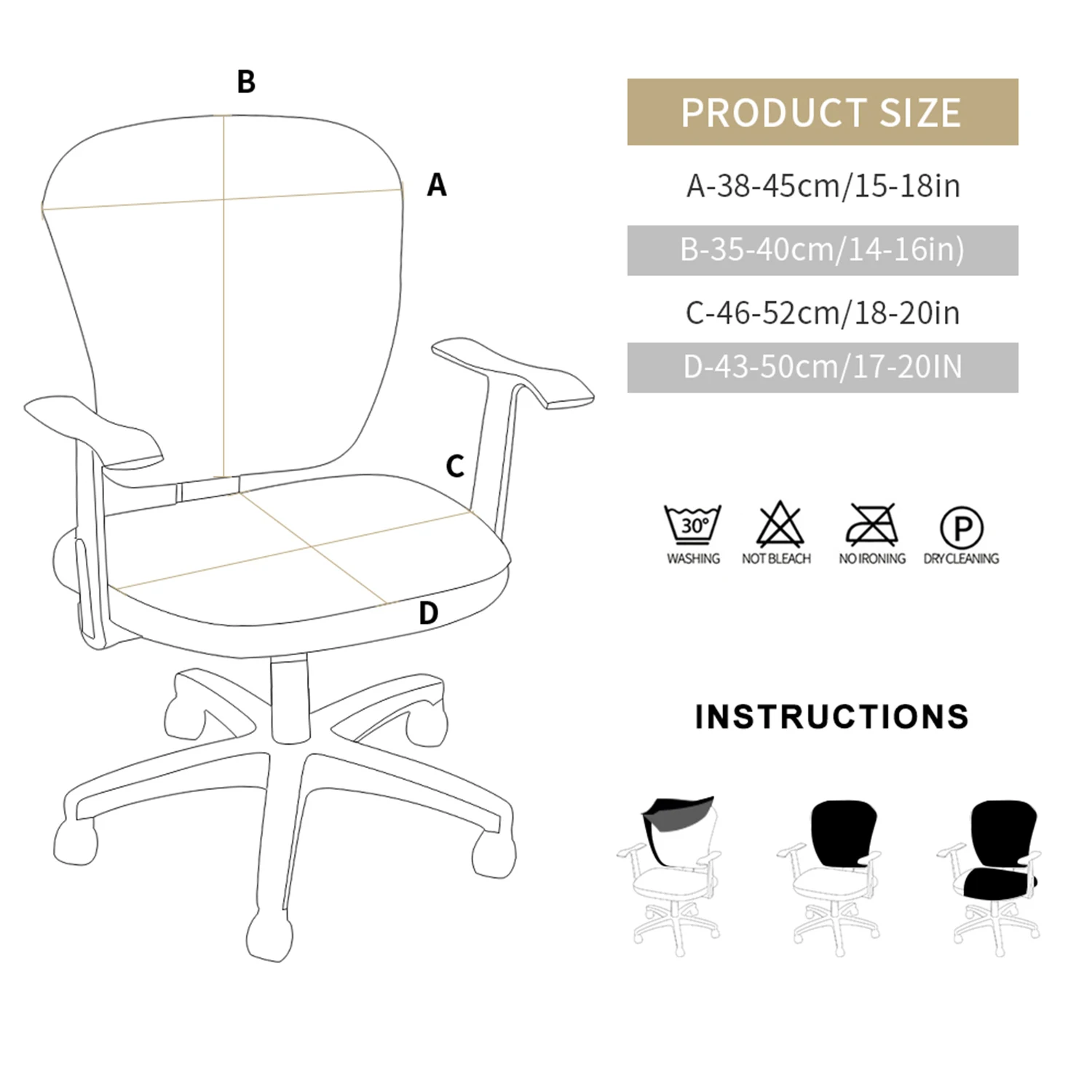 

Multicolor Office Chair Cover Stretch Slipcover Gamer Computer Case Protector Seat Removable Gaming Armchair Home Decoration