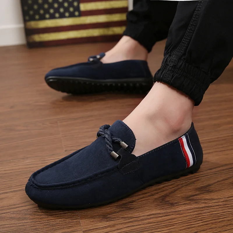 Мужская повседневная парусиновая обувь Лоферы без шнуровки с низким верхом