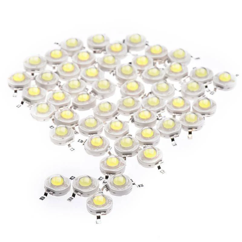 Горячая XD-50Pcs 1 Вт диод высокого Мощность холодный белый Светодиодные Бусины