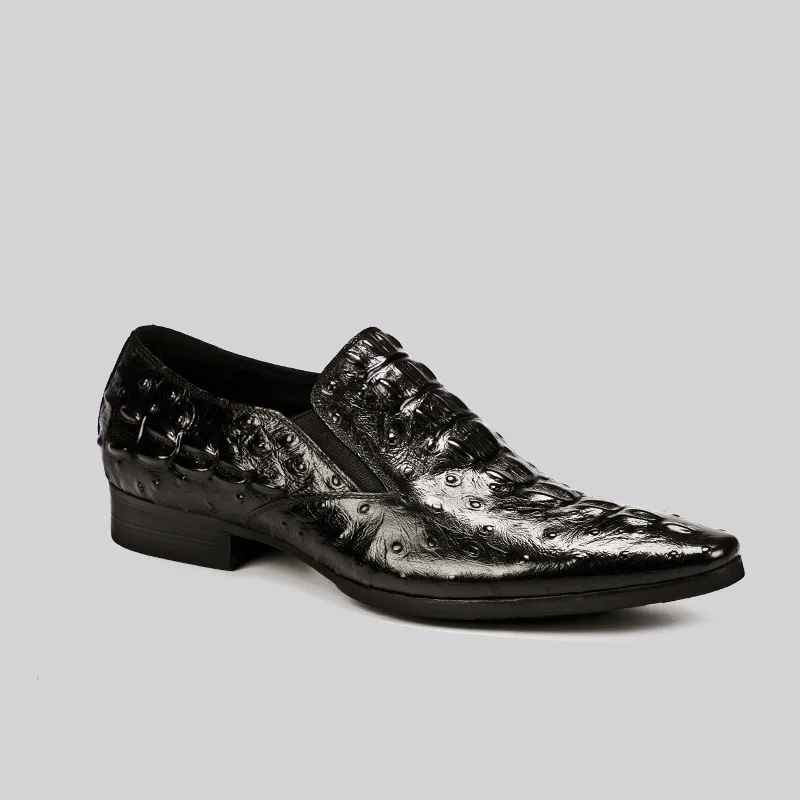 

QYFCIOUFU Fashion Designer Mens Office Shoes Oxford Genuine Leather Shoe Formal High Quality Crocodile Pattern Pointy Dress Shoe