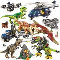 dinosaurs world series tyrannosaurus breakout building blocks jurassic parked compatible bricks toy for boys children