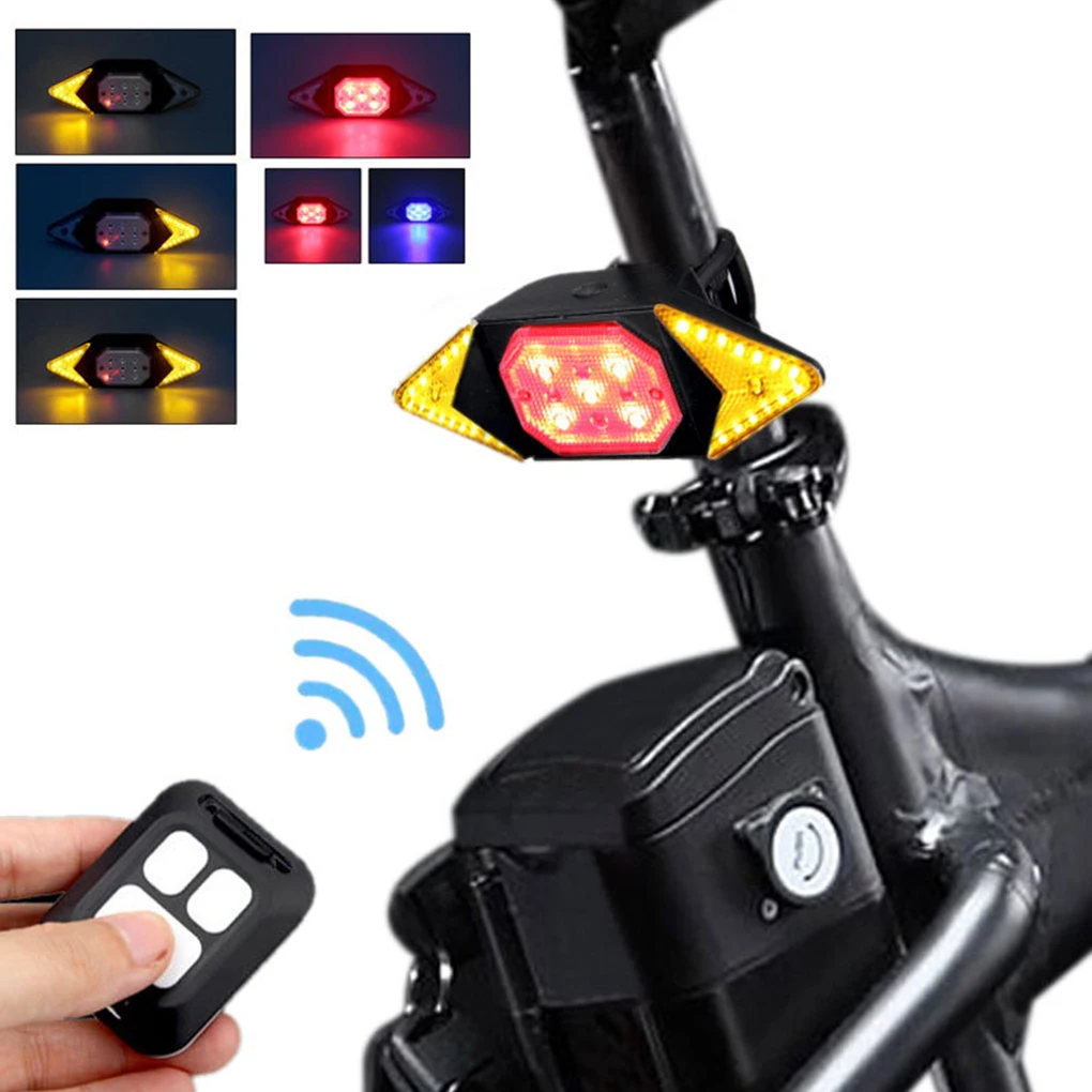 

Bike Rear Tail Laser Turn Signal Light LED Bicycle USB Indicator Wireless Remote MTB Road Cycling Turning Safety Warning Lamp