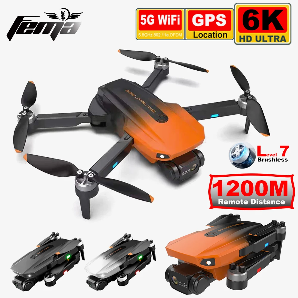 Квадрокоптер FEMA с камерой дальнего действия 3 км 6K GPS|Радиоуправляемые вертолеты|