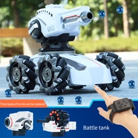 2 4g 4wd remote control tank rc car watch gesture sensing water bomb drift toy off road model music light driving for child gift