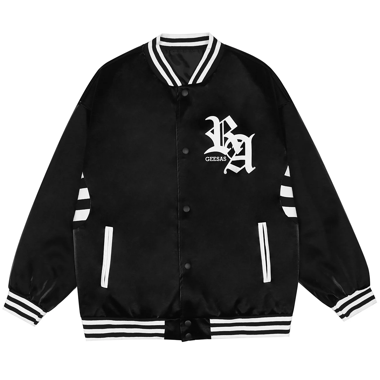 LACIBLE Men Streetwear PU Leather Baseball Jacket Harajuku Hip Hop Letter Print Varsity Jacket Coat 2021 Autumn Casual Outwear