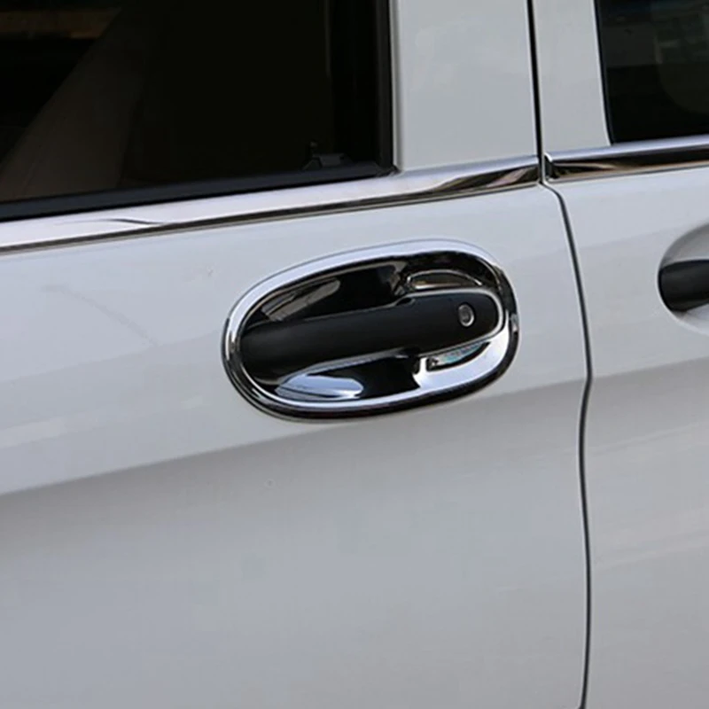 Car ABS Chrome Exterior Door Handle Bowl Cover Trim for Mercedes Benz Vito W447 2014-2018 Accessories | Автомобили и мотоциклы