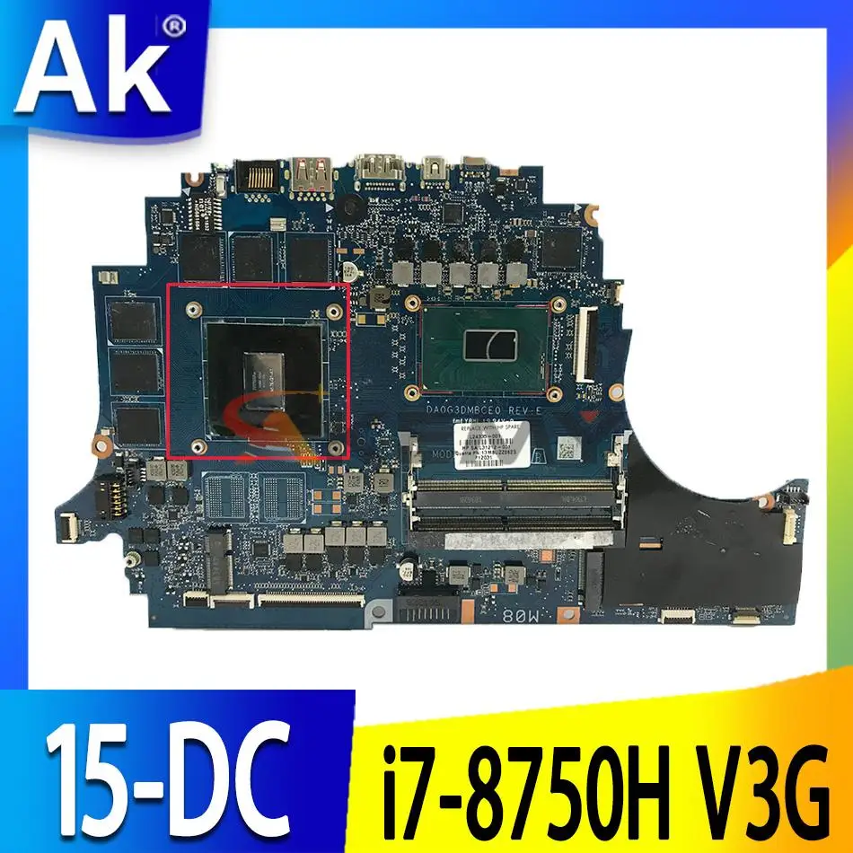 

Fully tested 100% work Laptop Motherboard DA0G3DMBCE0 FOR HP 15-DC WITH I7-8750H I7-8750 GTX1060 3GB