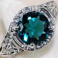 noble green topaz gem inlaid with zircon retro tonghua ring