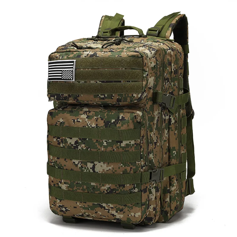 Digital 45L Тактический Рюкзак Военная армейская штурмовая сумка для улицы 3P EDC Molle пакет для мужчин для треккинга кемпинга охоты большой емкости сумки - Цвет: Digital