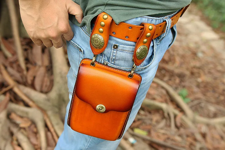 Бесплатная доставка коллекция новая стильная сумка Кожаная поясная мужская