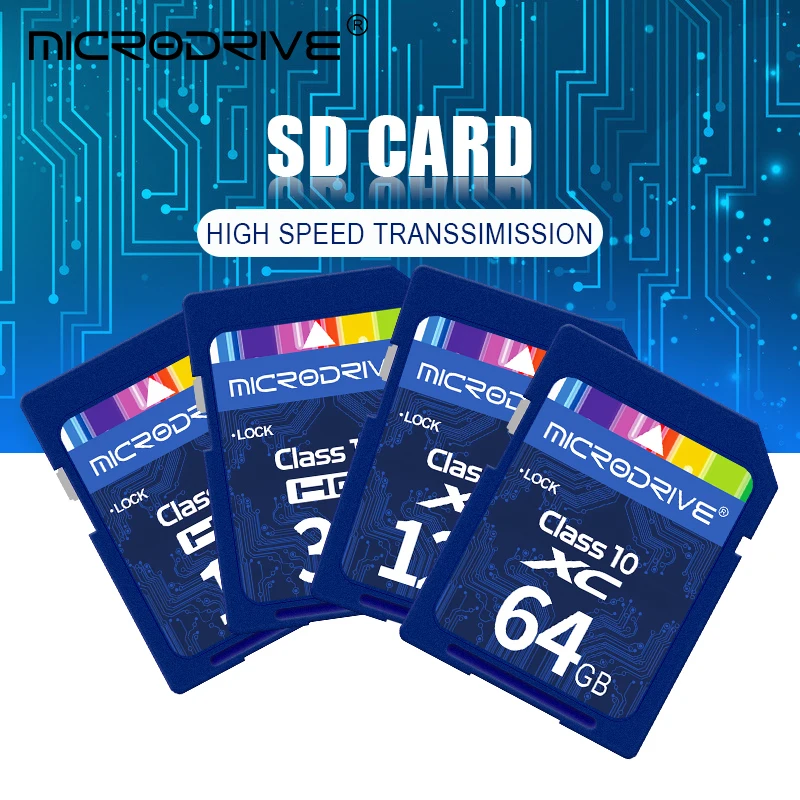 Карта памяти SD SDHC/SDXC высокоскоростной Класс 10 8 ГБ 16 32 64 128 256 карта sd для камеры |