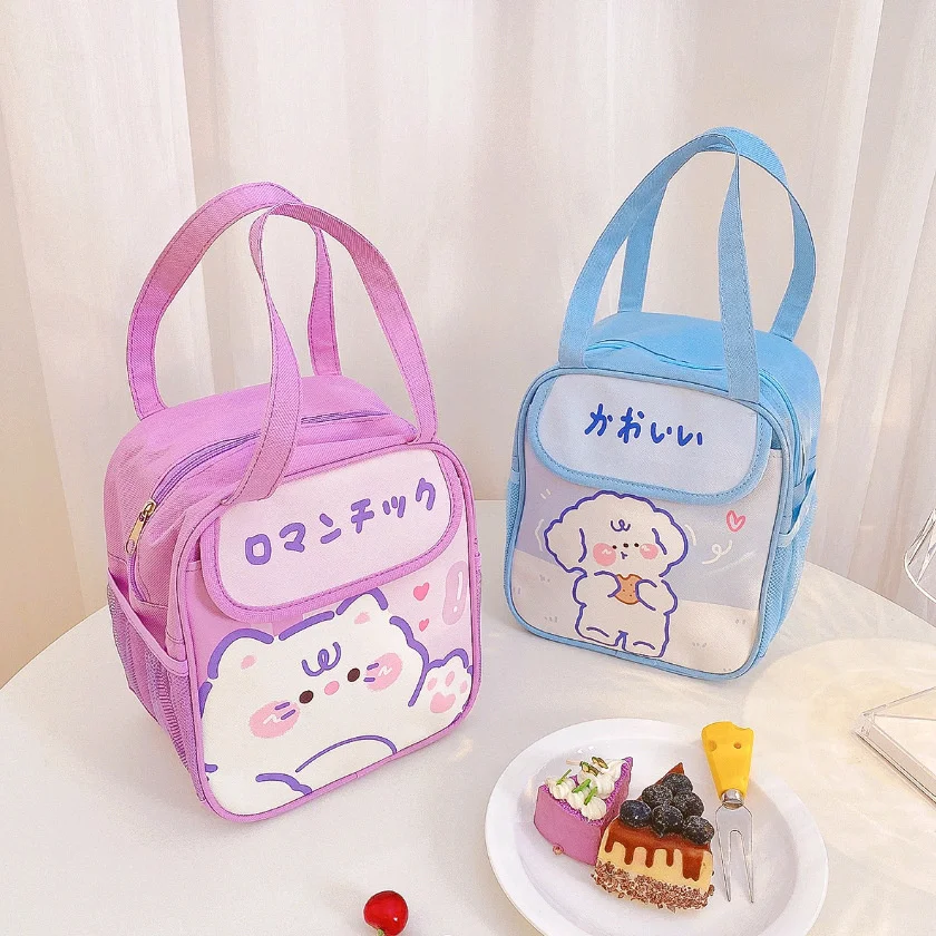 

2021 New Lunch Handbag For KidsThermal Insulation Cute HandBags Waterproof Lunch Bag Portable Large Capacity Bento Bags Ice Pack