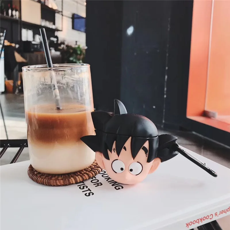 3D Son Goku Чехол Аксессуары для Airpods Bluetooth чехол для наушников Airpods 2 защитный чехол милый силиконовый Dragon Ball Son Goku брелок - Цвет: 3D Son Goku