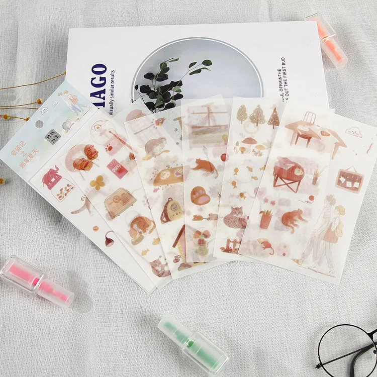 6 стилей Япония и Южная Корея креативные наклейки на каждый день дневник ручная